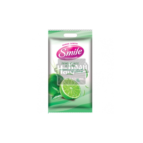 Серветки вологі Smile 15шт Бамбук і едел