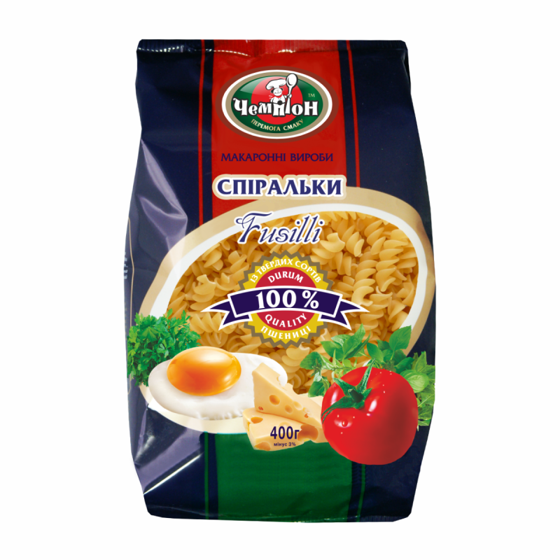 Макарони Чемпіон 400г Преміум спіральки