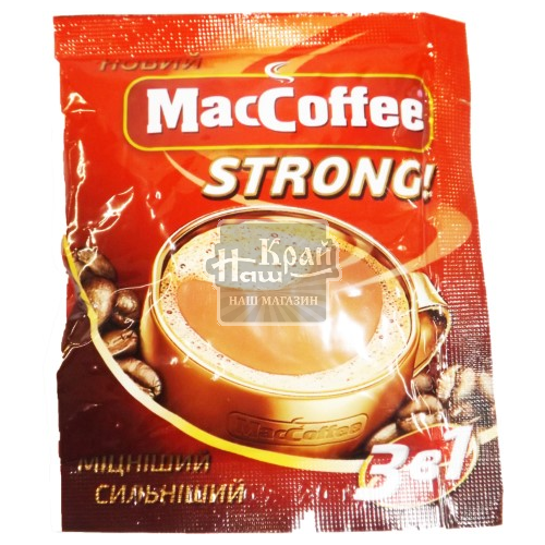 Напій кавовий MacCoffee 3в1 16г Стронг