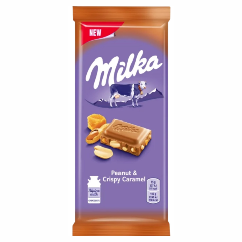 Шоколад Milka 90г Карамель-арахіс