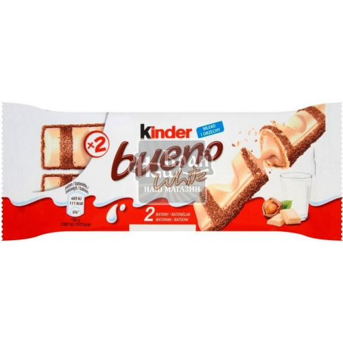 Батончик Kinder 39г Буено білий шоколад