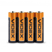 Батарейки Videx 4шт сольові R06P/AA CARD