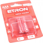 Батарейки ETRON 1,5V ААА/LRO3 2шт