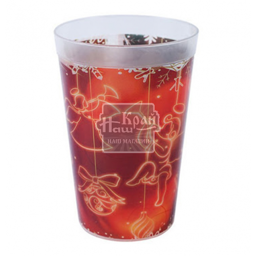 Стакан Полібит 400мл пласт з декором 195