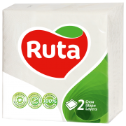 Серветки Ruta 24*24 40шт 2шар білі